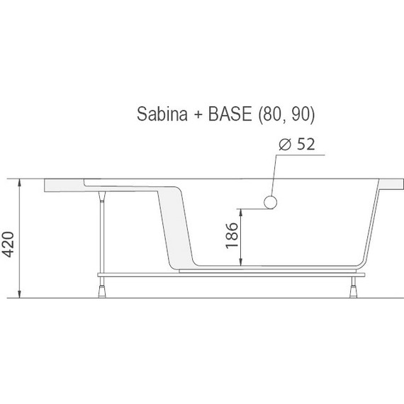 Панель с креплением Ravak Sabina 80 см A914001020 - фото 2