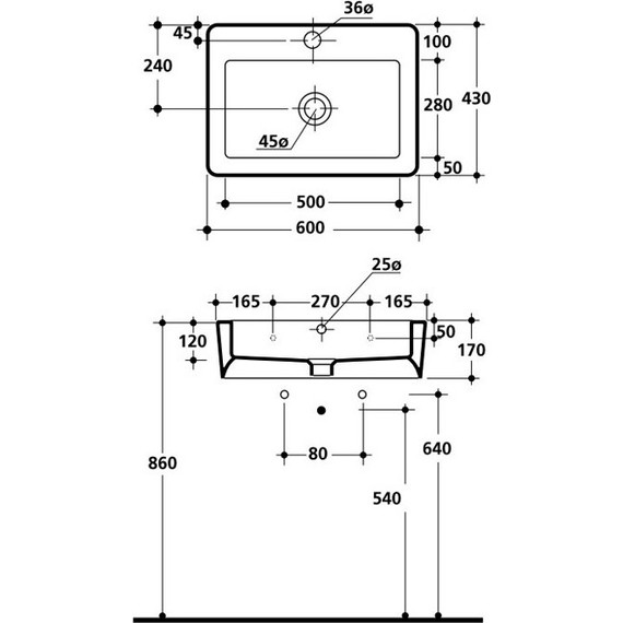 Раковина подвесная Kerasan Ego 60 см 324201*1 - фото 7