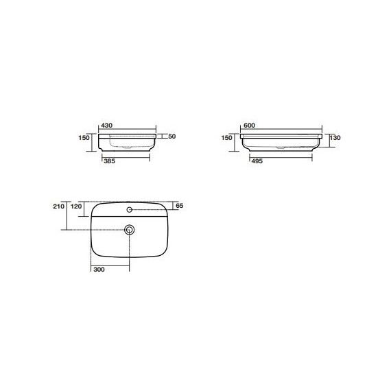 Раковина врезная на столешницу Kerasan Tribeca 60 см 514201*1 - фото 6