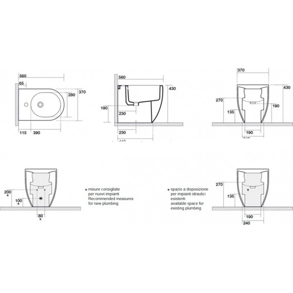 Биде напольное Kerasan Flo 312201*1, глубина 560 мм - фото 11