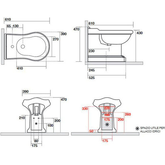 Биде напольное Kerasan Retro 102201*1 - фото 4