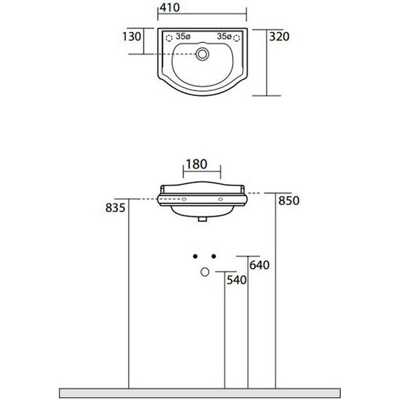 Раковина подвесная Kerasan Retro 40 см 103301*0 - фото 5