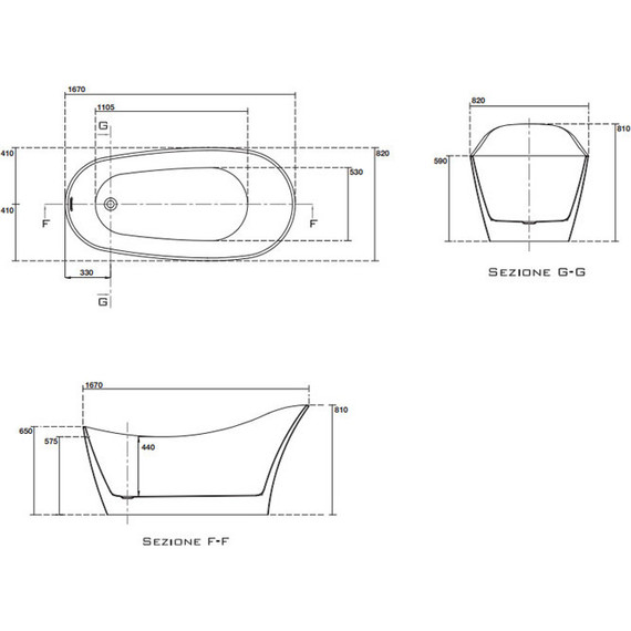 Ванна отдельностоящая Kerasan Waldorf 165х80 см 743201 - фото 5