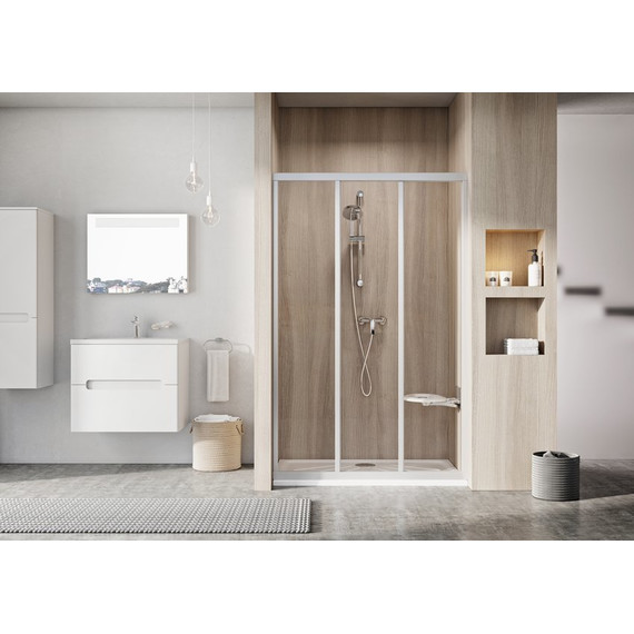 Душевая дверь Ravak Supernova ASDP3 90 см 00V701R211 белый/pearl, Цвет стекла: матовое, Цвет профиля: хром, Размер - мм: 900 - фото 3