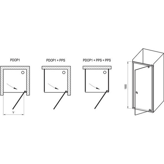 Душевая дверь Ravak Pivot PDOP1 80 см 03G40U00Z1 сатин/прозрачное - фото 6