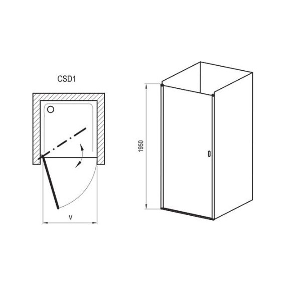 Душевая дверь Ravak Chrome CSD1 80 см 0QV40C00Z1 алюминий/прозрачное - фото 4