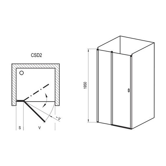 Душевая дверь Ravak Chrome CSD2 110 см 0QVDCC00Z1 алюминий/прозрачное - фото 4