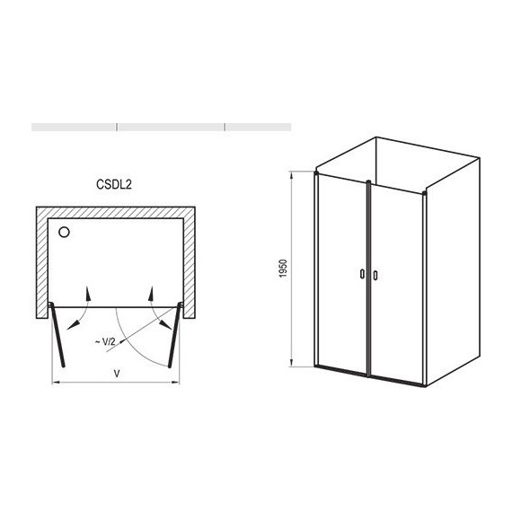 Душевая дверь Ravak Chrome CSDL2 90 см 0QV7CC0LZ1 алюминий/прозрачное - фото 3