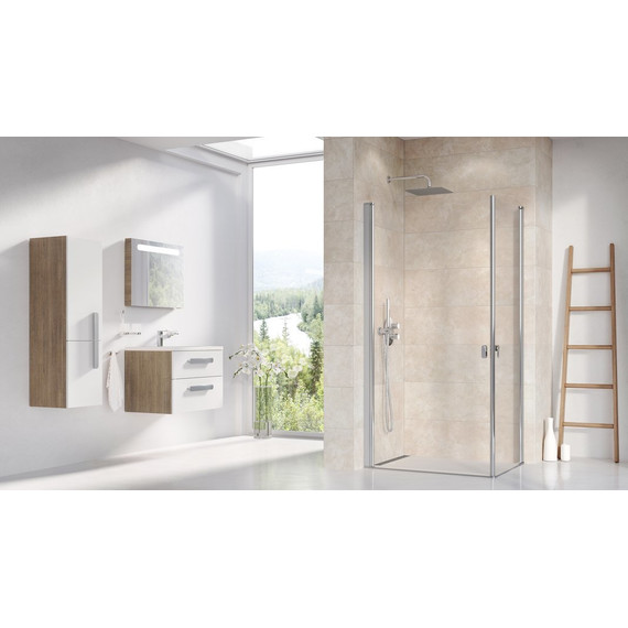 Душевое ограждение Ravak Chrome CRV1+CRV1 80x80 см 1QV40C01Z1 алюминий/прозрачное - фото 3