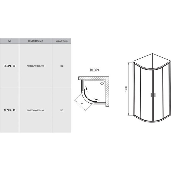 Душевое ограждение Ravak Blix BLCP4 80x80 см 3B240100ZG белый/матовое - фото 5