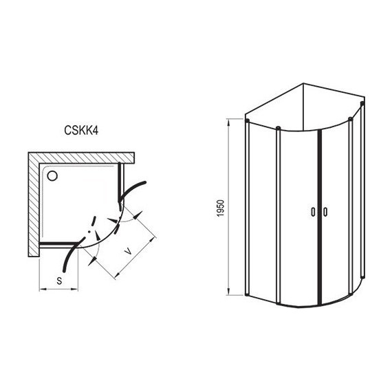 Душевое ограждение Ravak Chrome CSKK4 90x90 см 3Q170C00Z1 алюминий/прозрачное - фото 5