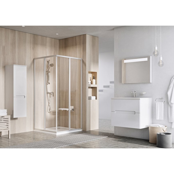 Душевое ограждение Ravak Supernova SRV2-S+SRV2-S 100x100 см 14VA01O211 белый/pearl - фото 3