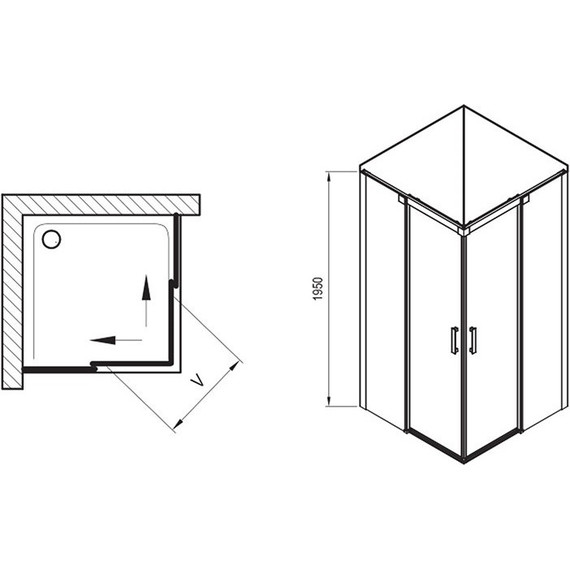 Душевое ограждение Ravak Matrix MSRV4 90x90 см 1WV77C00Z1 алюминий/прозрачное - фото 9