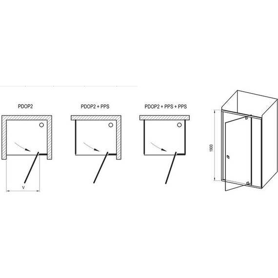 Душевое ограждение Ravak Pivot PPS+PDOP2 80х120 см, сатин/прозрачное - фото 9