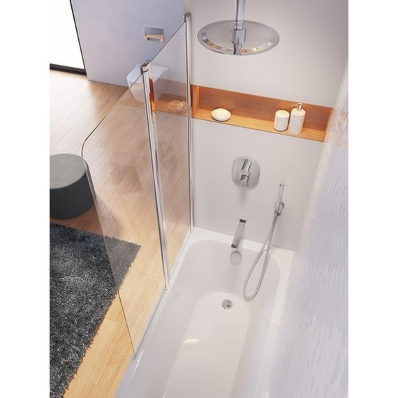 Шторка для ванны Ravak Chrome CVS2 100 см 7QLA0100Z1 L белый/прозрачное - фото 4