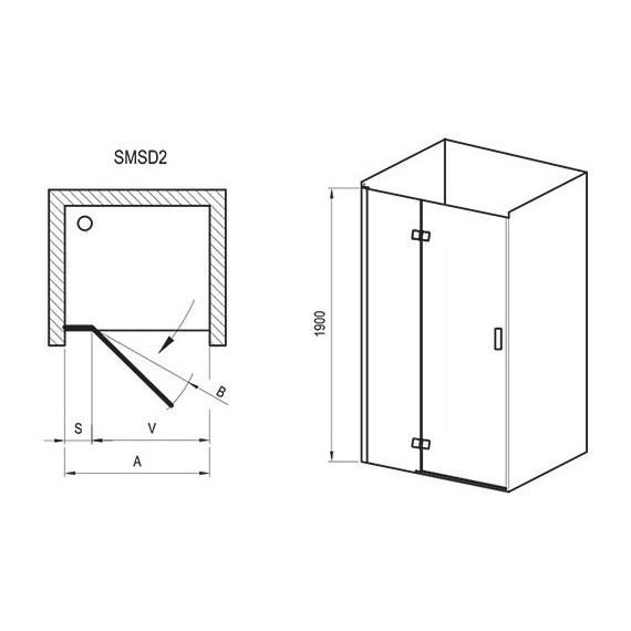 Душевое ограждение Ravak SmartLine SMSD2+SMPS 110х100 см R, хром/прозрачное - фото 6