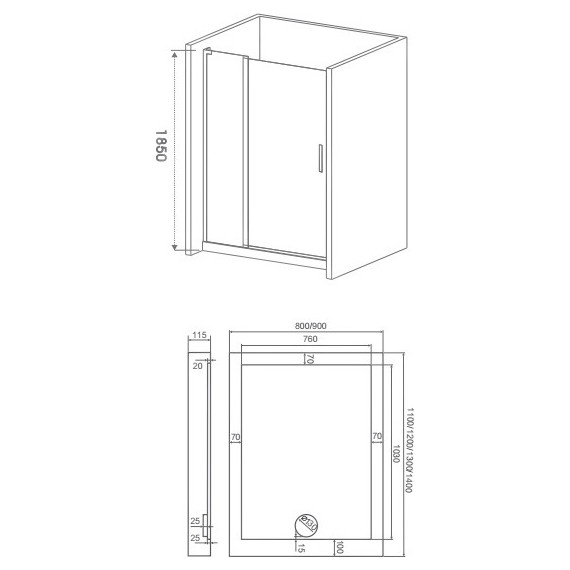 Душевая дверь Bas Mokka WTW-110-C-WE 110 см алюминий/прозрачное - фото 8