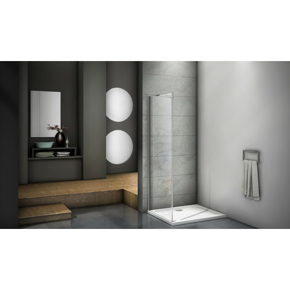 Боковая стенка Bas Mokka SP-100-C-WE 100 см алюминий/прозрачное - фото 5