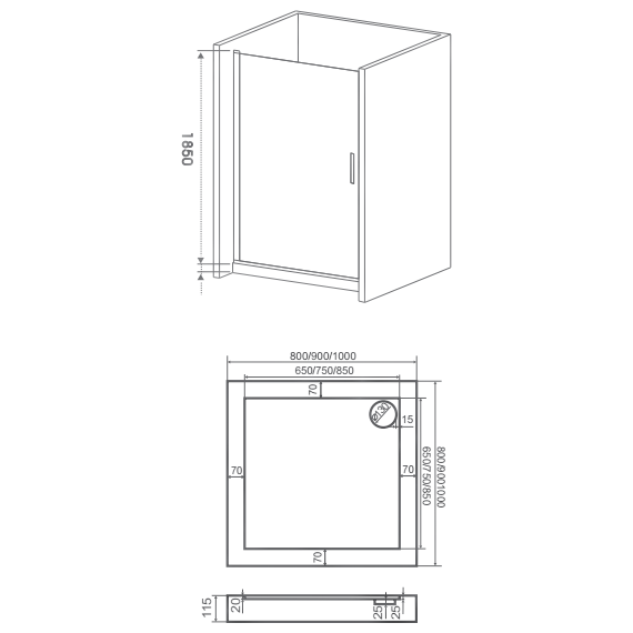 Душевая дверь Bas Mokka DR-80-C-WE 80 см алюминий/прозрачное - фото 7