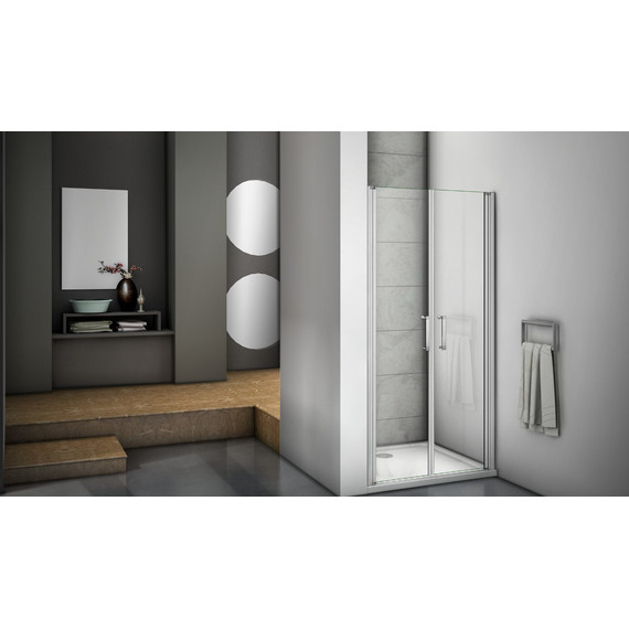 Душевая дверь Bas Mokka SD-90-C-WE 90 см алюминий/прозрачное - фото 5