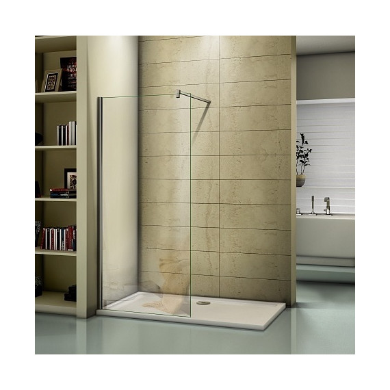 Душевая перегородка Bas Walk In SP-140-C-B 140 см чёрный/прозрачное - фото 