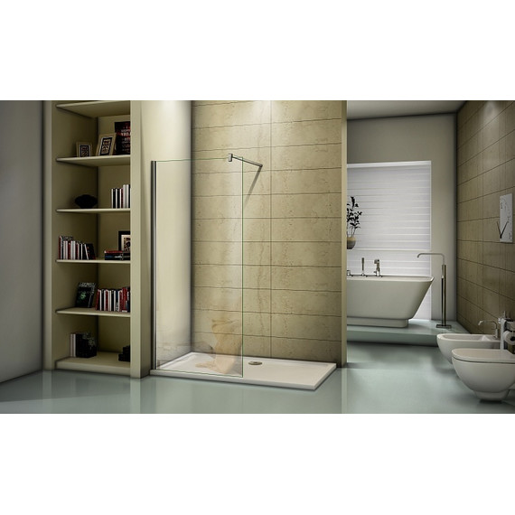 Душевая перегородка Bas Walk In SP-110-C-B 110 см чёрный/прозрачное - фото 2