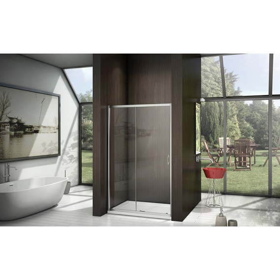 Душевая дверь Bas Latte WTW-130-C-WE 130 см алюминий/прозрачное - фото 4