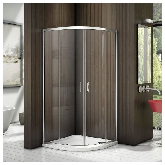 Душевое ограждение Bas Latte R-100-C-WE 100х100 см, алюминий/прозрачное - фото 