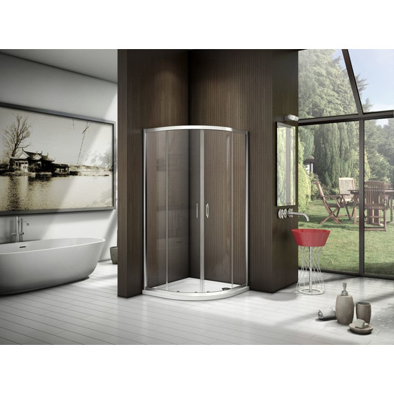 Душевое ограждение Bas Latte R-90-C-WE 90х90 см, алюминий/прозрачное - фото 2