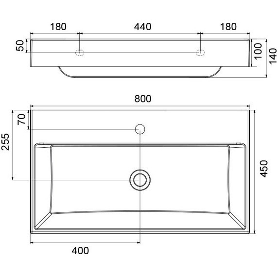 Умывальник Ravak Natural 80 см XJO01280000 - фото 5