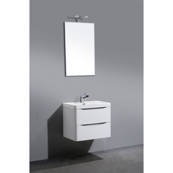 Тумба подвесная с раковиной BelBagno ANCONA-N-600-2C-SO-BL 60 см, белый, Цвет фасада: Bianco Lucido - фото 3
