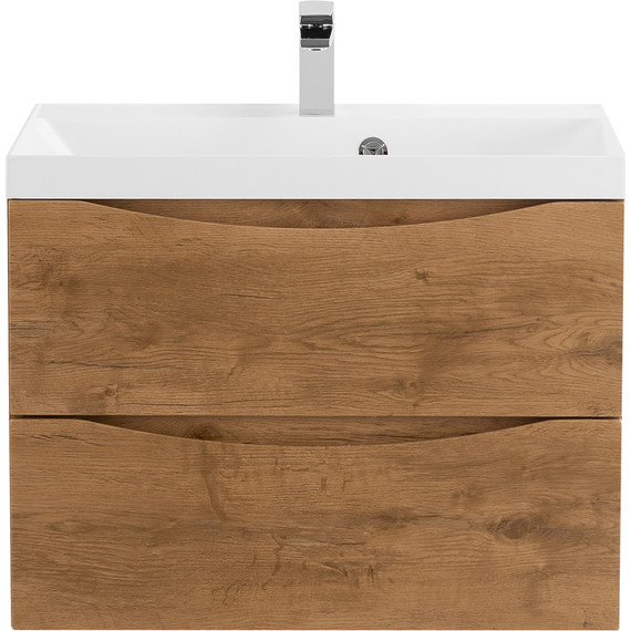 Тумба подвесная с раковиной BelBagno MARINO-600-2C-SO-RN-P 60 см, Rovere Nature - фото 