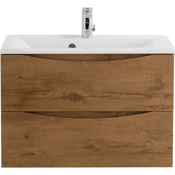 Тумба подвесная с раковиной BelBagno MARINO-750-2C-SO-RN-P 75 см, Rovere Nature - фото 