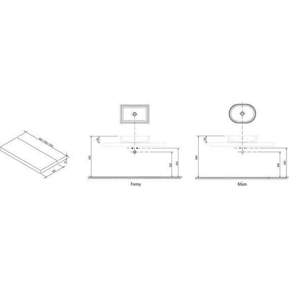 Столешница Ravak Formy l 80 см X000000839 - фото 7