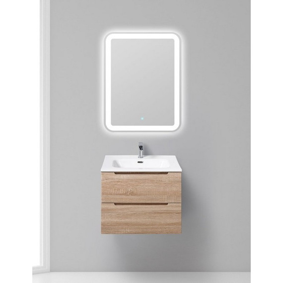 Тумба подвесная с раковиной BelBagno ETNA-600-2C-SO-WO-P 60 см, Rovere Bianco, Цвет фасада: Rovere Bianco - фото 2