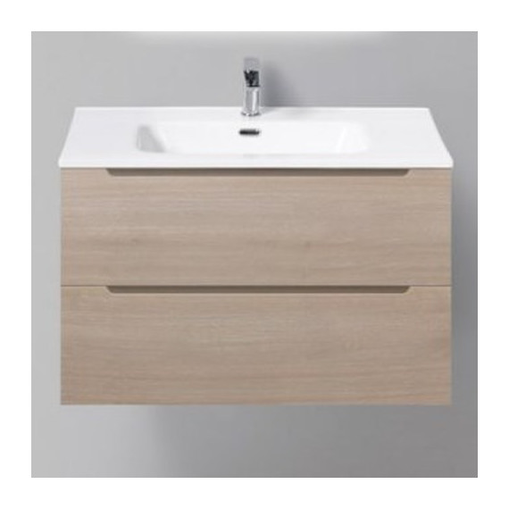 Тумба подвесная с раковиной BelBagno ETNA-800-2C-SO-RG-P 80 см, Rovere Grigio, Цвет фасада: Rovere Grigio - фото 