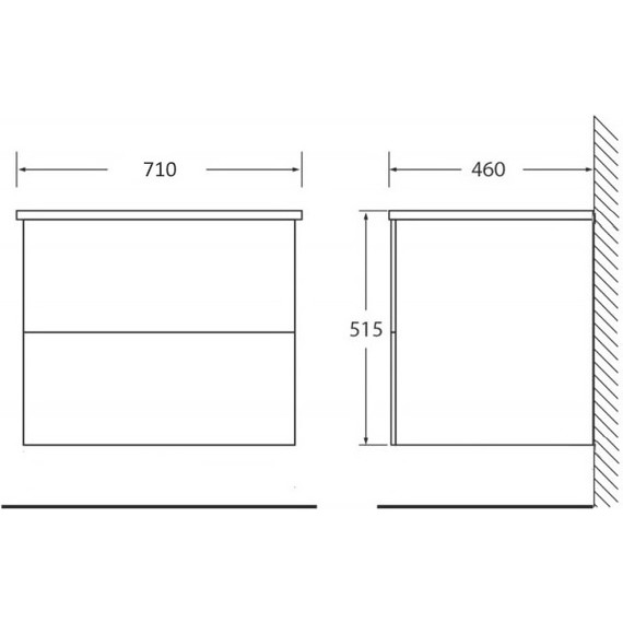 Тумба подвесная с раковиной BelBagno ETNA-700-2C-SO-RW-P 70 см, Rovere Moro, Цвет фасада: Rovere Moro - фото 3