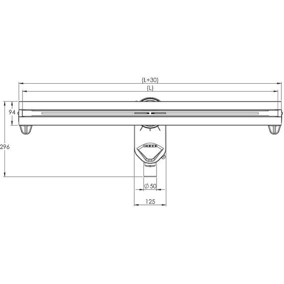 Трап Berges Wasserhaus Super Line 65 см 090181, нержавеющая сталь - фото 2