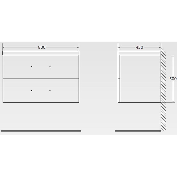 Тумба подвесная с раковиной BelBagno AURORA-800-2C-SO-BL 80 см, Bianco Lucido, Цвет фасада: Bianco Lucido - фото 6