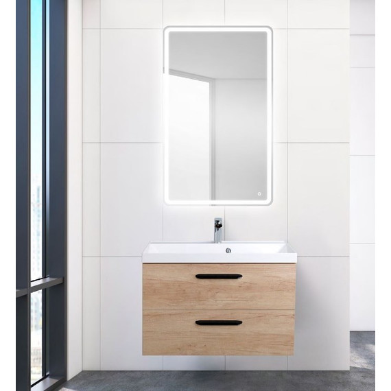 Тумба подвесная с раковиной BelBagno AURORA-700-2C-SO-RNN 70 см, Rovere Nebrasca Nature, Цвет фасада: Rovere Nebrasca Nature - фото 3