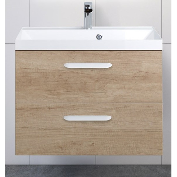 Тумба подвесная с раковиной BelBagno AURORA-700-2C-SO-RNN 70 см, Rovere Nebrasca Nature, Цвет фасада: Rovere Nebrasca Nature - фото 