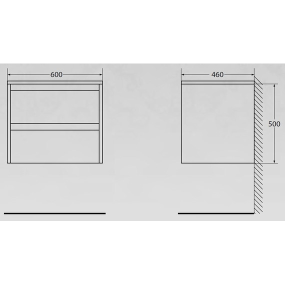 Тумба подвесная с раковиной BelBagno KRAFT-600-2C-SO-RNN 60 см, Rovere Nebrasca Nature, Цвет фасада: Rovere Nebrasca Nature - фото 7