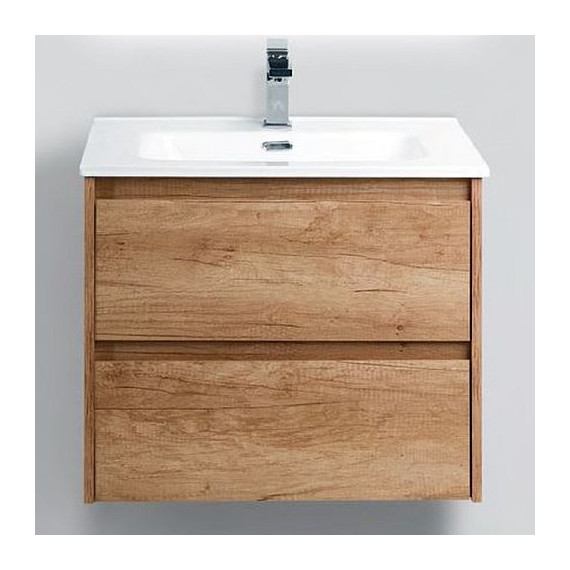 Тумба подвесная с раковиной BelBagno KRAFT-600-2C-SO-RNN 60 см, Rovere Nebrasca Nature, Цвет фасада: Rovere Nebrasca Nature - фото 