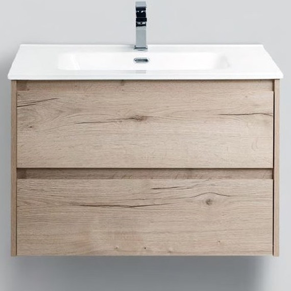Тумба подвесная с раковиной BelBagno KRAFT-700-2C-SO-RGB 70 см, Rovere Galifax Bianco - фото 