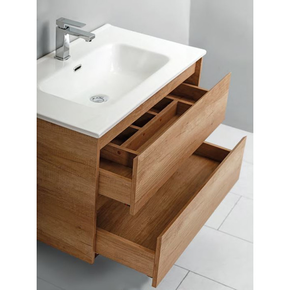 Тумба подвесная с раковиной BelBagno KRAFT-700-2C-SO-RNN 70 см, Rovere Nebrasca Nature - фото 4