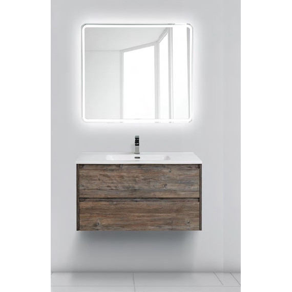 Тумба подвесная с раковиной BelBagno KRAFT-900-2C-SO-PP 90 см, Pino Pasadena - фото 2