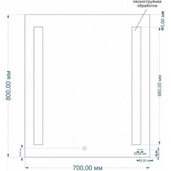 Зеркало Cersanit Base 020 Led 70 см KN-LU-LED020*70-b-Os - фото 8
