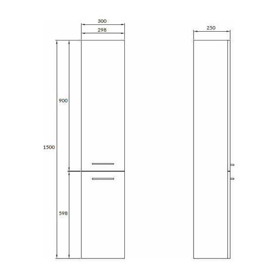Пенал подвесной Cersanit Lara 30 см SB-SL-LAR/Wh, универсальный, белый - фото 7