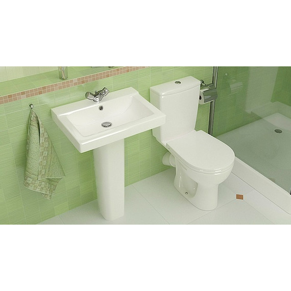 Унитаз-компакт Santeri Орион 1.P400.8.S00.00B.F с крышкой полипропилен - фото 2