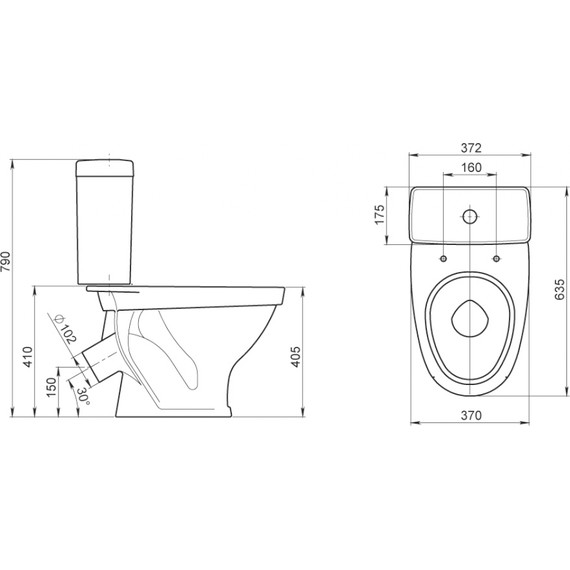 Унитаз-компакт Santeri Форвард 1.P205.2.S00.00B.F с крышкой полипропилен - фото 3